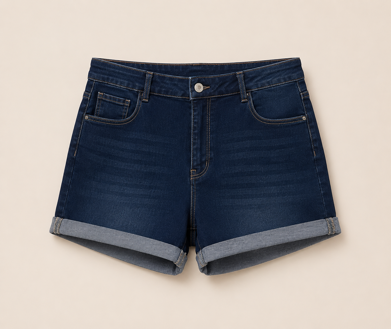 High Rise Dark Wash Denim Shorts