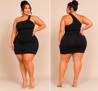 Midnight Muse One-Shoulder Mini Dress