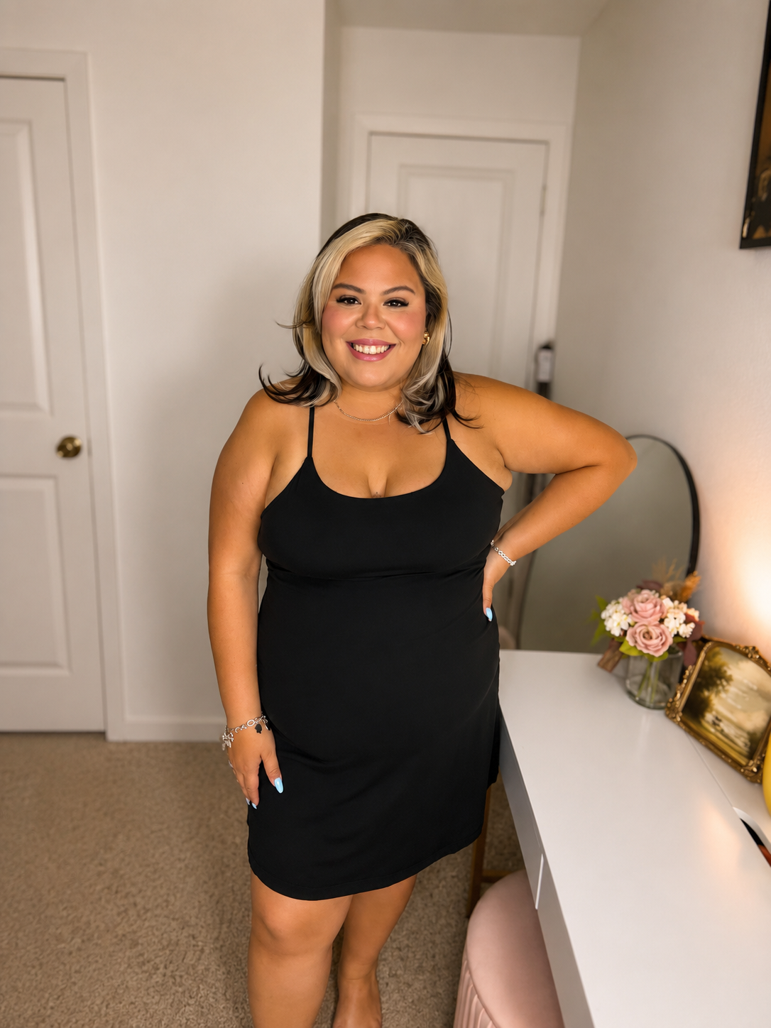 PLUS SIZE BUTTER ADJUSTABLE 2 IN 1 ACTIVE DRESS