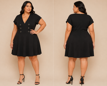 Classic Elegance Button Detail Dress