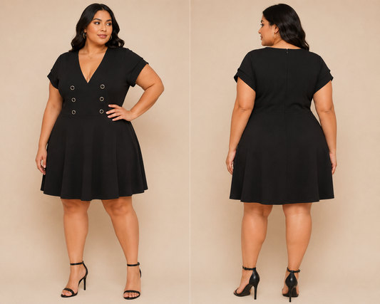 Classic Elegance Button Detail Dress