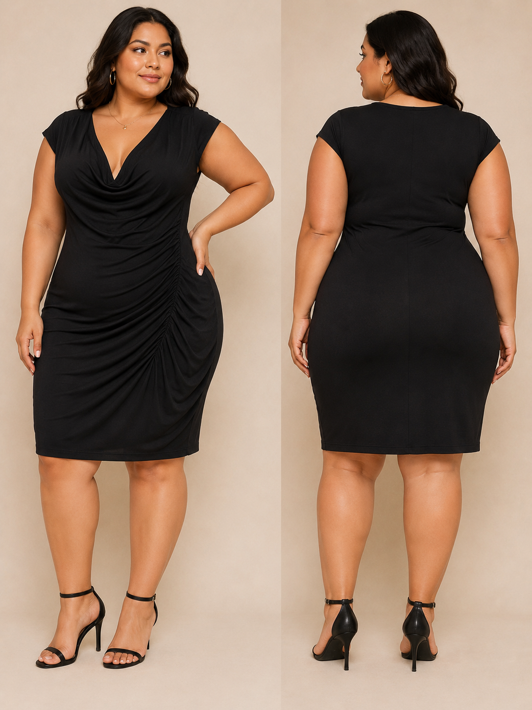 Midnight Elegance Ruched Dress