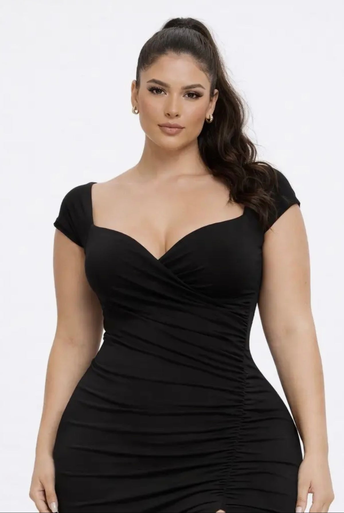 Midnight Elegance Ruched Dress