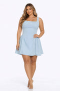 Plus Size Mini Short Summer Dress Solid Print