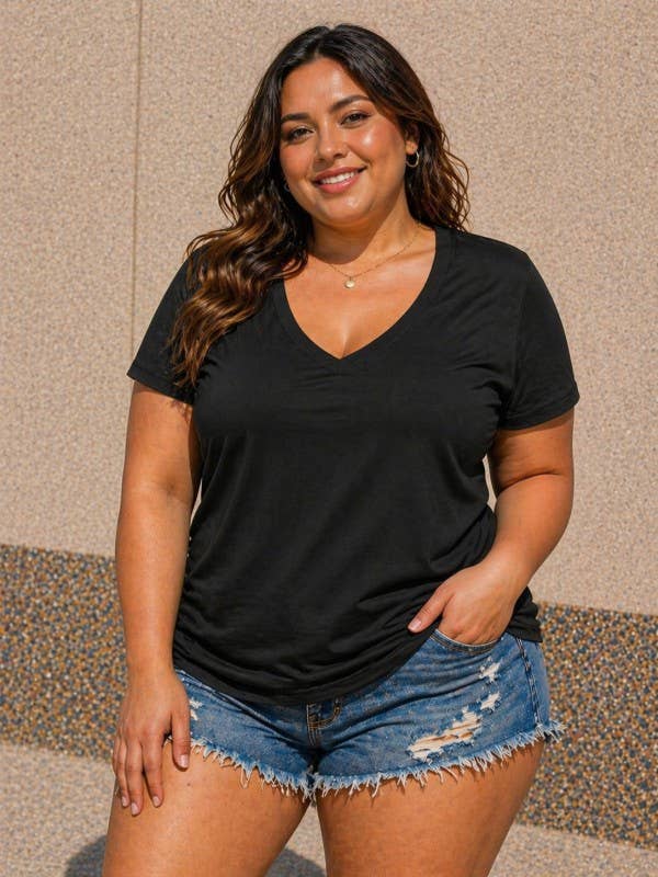 Plus size shirt top Short sleeve basic Crop top T-shirt tank