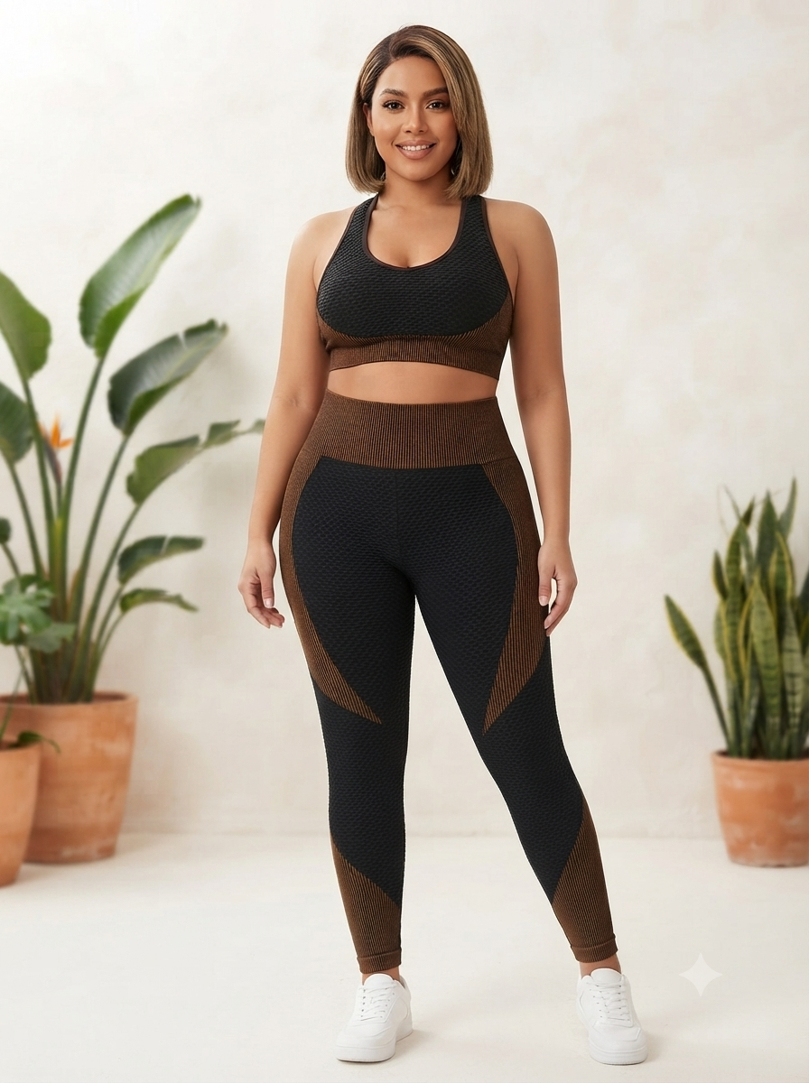 Plus Size Seamless Sports Bra Activewear Set