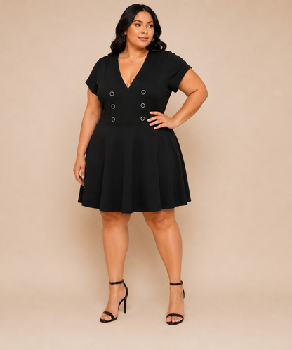 Classic Elegance Button Detail Dress