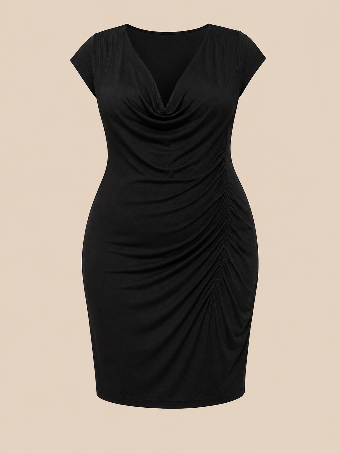 Midnight Elegance Ruched Dress
