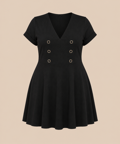 Classic Elegance Button Detail Dress